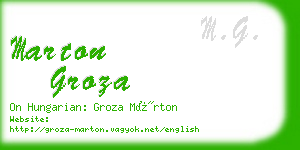 marton groza business card